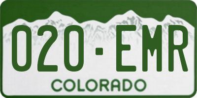 CO license plate 020EMR