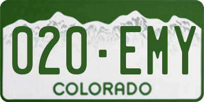 CO license plate 020EMY