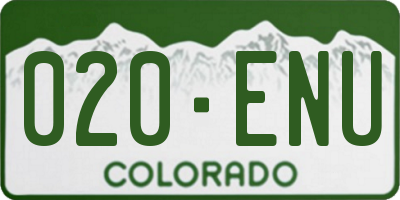 CO license plate 020ENU