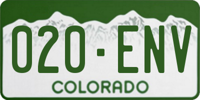 CO license plate 020ENV