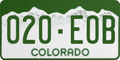 CO license plate 020EOB