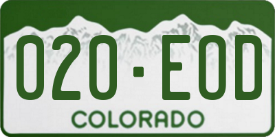 CO license plate 020EOD