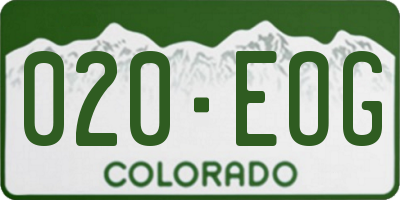 CO license plate 020EOG