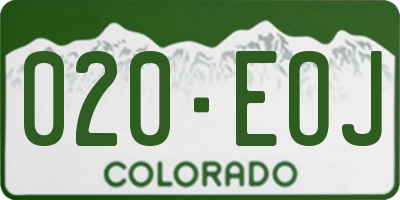 CO license plate 020EOJ