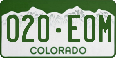 CO license plate 020EOM