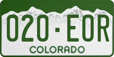 CO license plate 020EOR