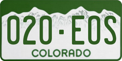 CO license plate 020EOS