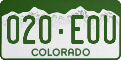 CO license plate 020EOU