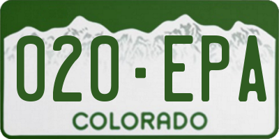 CO license plate 020EPA