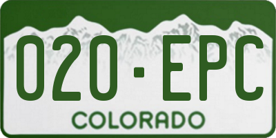 CO license plate 020EPC