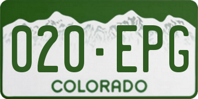 CO license plate 020EPG