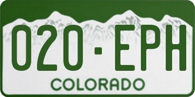 CO license plate 020EPH