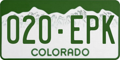 CO license plate 020EPK