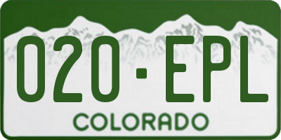 CO license plate 020EPL
