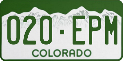 CO license plate 020EPM