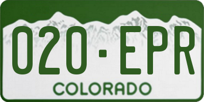 CO license plate 020EPR