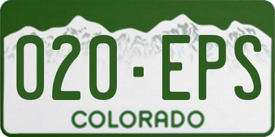 CO license plate 020EPS