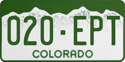 CO license plate 020EPT