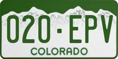 CO license plate 020EPV