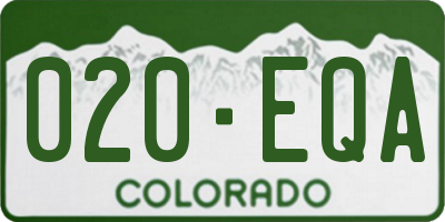 CO license plate 020EQA