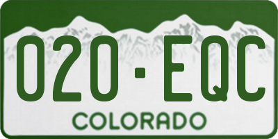 CO license plate 020EQC