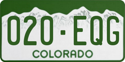 CO license plate 020EQG