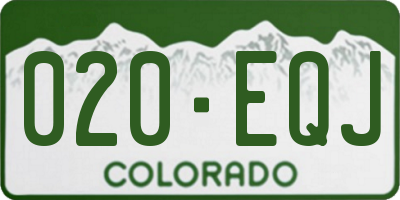 CO license plate 020EQJ