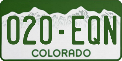 CO license plate 020EQN