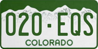 CO license plate 020EQS