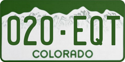 CO license plate 020EQT