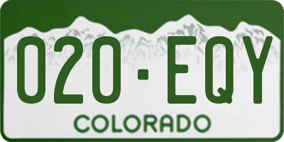 CO license plate 020EQY