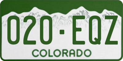 CO license plate 020EQZ