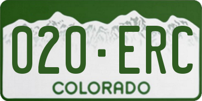 CO license plate 020ERC