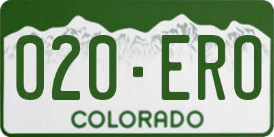 CO license plate 020ERO