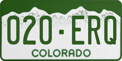 CO license plate 020ERQ