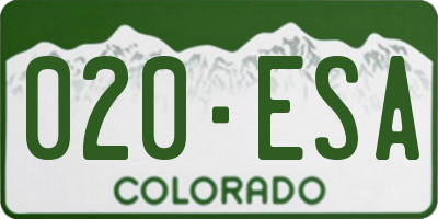 CO license plate 020ESA