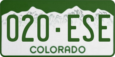 CO license plate 020ESE
