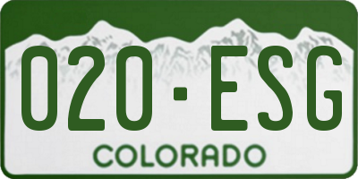 CO license plate 020ESG