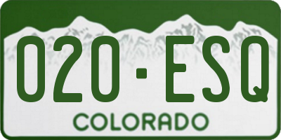 CO license plate 020ESQ