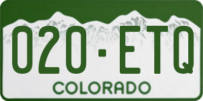 CO license plate 020ETQ