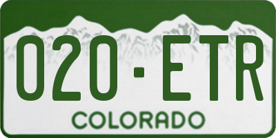CO license plate 020ETR
