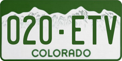 CO license plate 020ETV