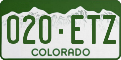CO license plate 020ETZ