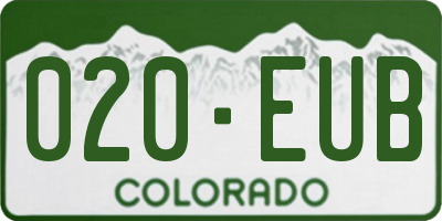 CO license plate 020EUB