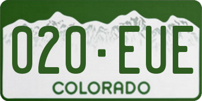 CO license plate 020EUE