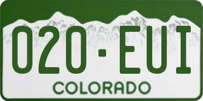 CO license plate 020EUI