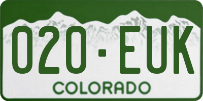 CO license plate 020EUK