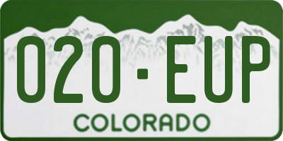 CO license plate 020EUP