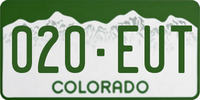 CO license plate 020EUT