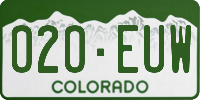 CO license plate 020EUW